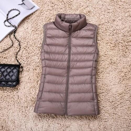 Vest Women Autumn Winter Women Vest Ultralight Down New Student Cotton Solid Coats Lady Clothing Warm Sleeveless Jacket