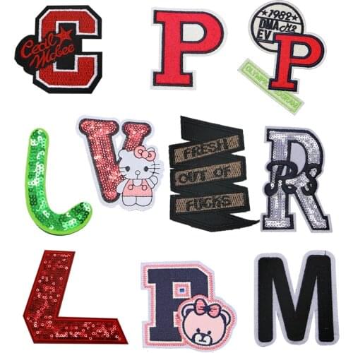 1 Sequin 3D Number English alPhabet Patch Embroidery Decal Childrens And Womens Clothing Name DIY Stripe Scarf Piece