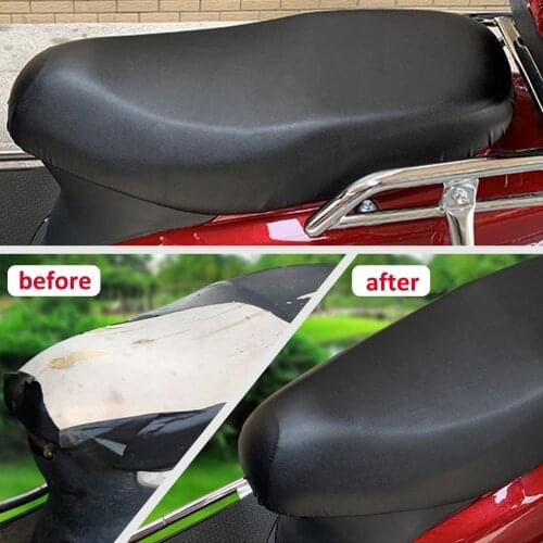 Motorcycle Seat Cushion Cover PU Leather Waterproof Windproof Protector Insulation Cushion Cover Electric Bike Universal 1Pc