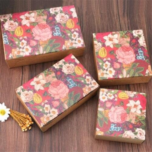 10Pcs/Lot Kraft Paper Baking Food Box Cookies Macaron Bread Packing Party Gifts Package Boxes Flowers Wedding Birthday