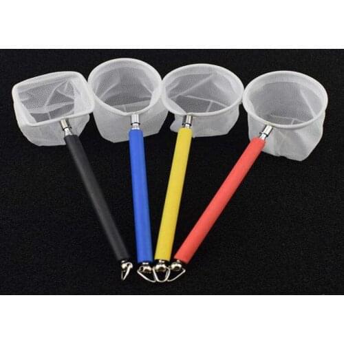 100pcs Flessibile 3D Acquario Serbatoio di Pesce di Cattura Netto In Acciaio Inox Canna Da Pesca Rotonda Tasca Piazza Gamberetti