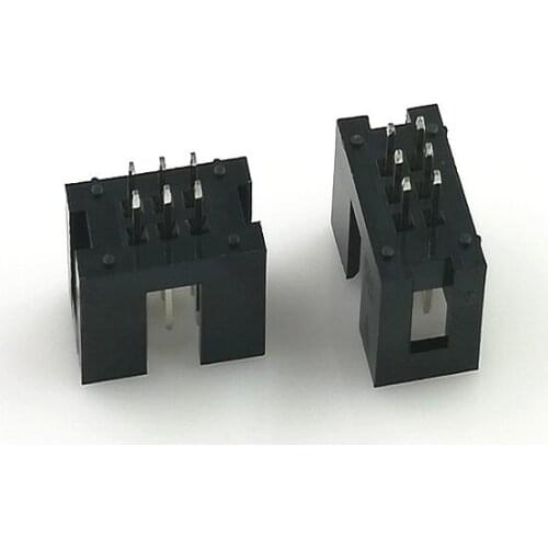 1000pcs 2x3 Position 6 Pin Vertical 0.10" Shrouded header IDC Socket Mate 2.54 mm Pitch Through Holes PCB Solder DIP Straight