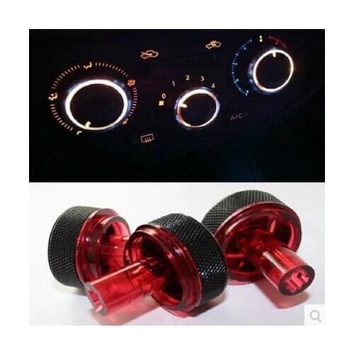 3pcs/set Car-styling Air Conditioning heat control Switch AC Knob modify car accessories case for Nissan new Sunny March