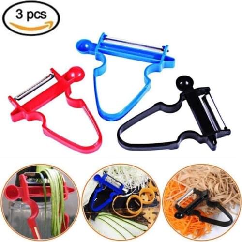3 pcs Set Magic Trio Peeler Slicer Shredder Peeler Julienne Cutter Multi Peel Stainless Steel Blade Zesters Kitchen Tools Set