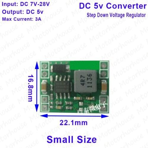 3A DC 7V~28V 12V 24V to 5V Power Supply Module DC-DC Buck Step Down Volt Converter