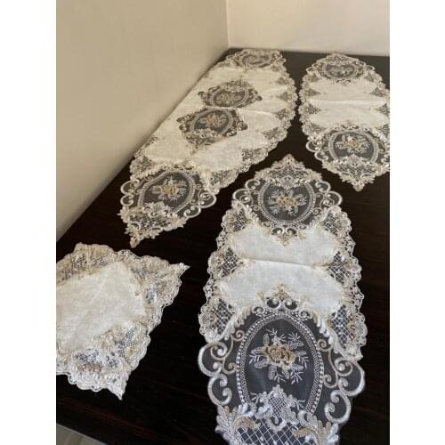 5 Parça Fransız Dantelli Kadife Salon Takımı