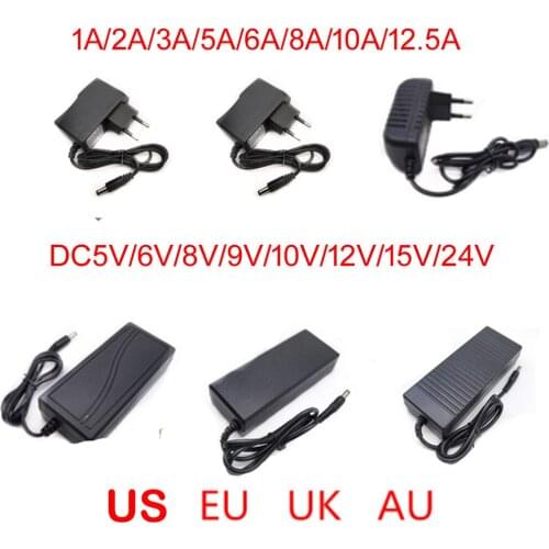 5V 6V 9V 10V 12V 15V 24V 36V 48V 1A 2A 3A 5A 6A 8A 10A Power Supply Adapter lighting transformer Converter For LED strips light