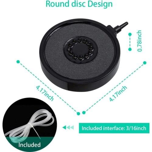 Aquarium Bubble Light LED Fish Tank Bubbler Light Remote Controlled Aquariums Air Stone Disk Lamp with 16 Color Changing 4 Light