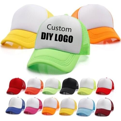 1pc DIY LOGO New design summer adult trucker cap OEM ODM Custom Logo baseball cap Snapbacks sun hat casquette gorros