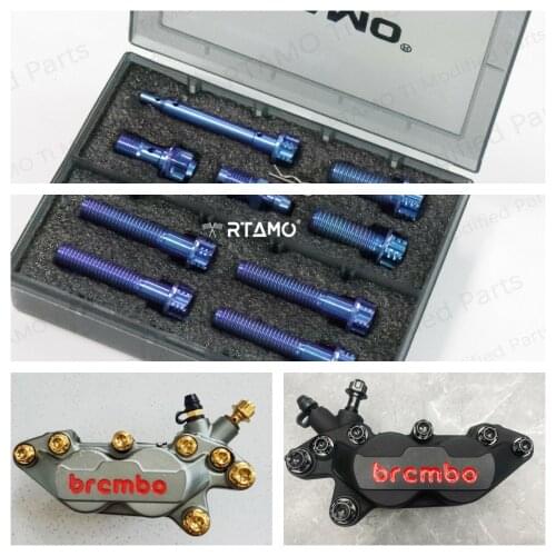 Brembo Lateral 4 Piston Caliper Full Set Titanium Bolts 9pcs/Pack (Premium Version