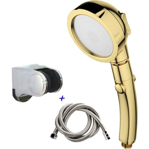 Dofaso shower head handheld shower stop Pause Switch 3 modes gold hand shower set Water Saving Showerhead Chrome Bathroom Shower