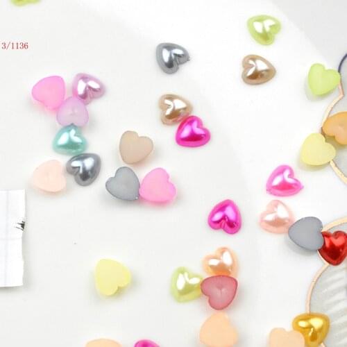 FLTMRH 100pcs 3mm AB half cheap imitation white plastic half pearl heart beads flatback cabochon Scrapbooking Craft