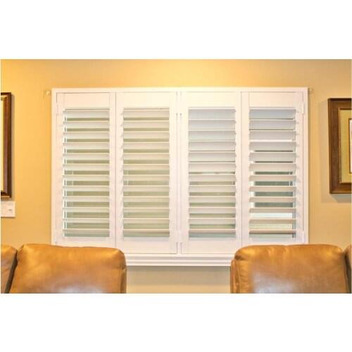 Custom Basswood Plantation Shutters Wooden Blinds Solid Wood Shutter Louver PS210