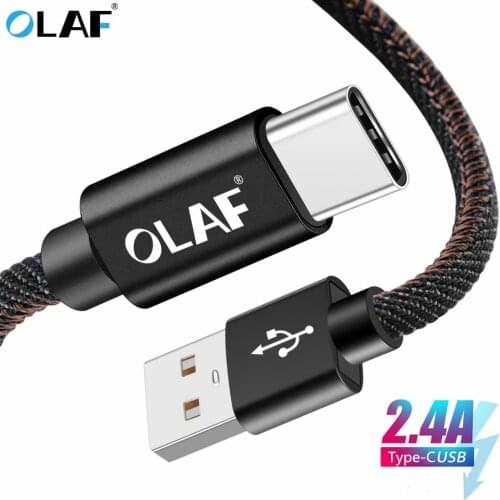 OLAF USB C Type-C Cable 1M 2M Type C Cord Fast Charge Data Cable for Samsung Galaxy S9 Note 9 Huawei Mate 20 USB Charger Cables