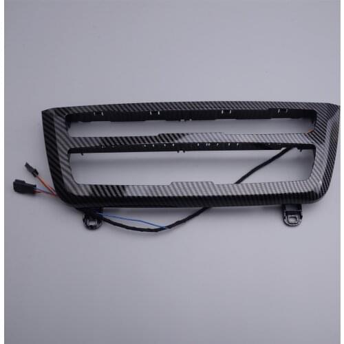 Car Carbon Fiber Texture Center Console Dashboard AC Panel Light Radio LED Luminescent Moulding Trim fit for BMW 3 4 Series F30