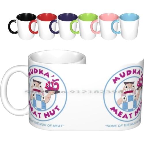 Mudkas Meat Hut Logo Ceramic Mugs Coffee Cups Milk Tea Mug Mudka Mudkas Meat Hut Restaurant Emperor Emperors New Groove Yzma