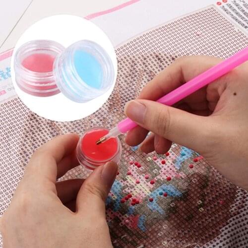 1Box Glue Clay Tool Diamond Painting Cross Stitch Accessories Point Sticking DIY Handicrafts Round Drill Pen Box Label Paper