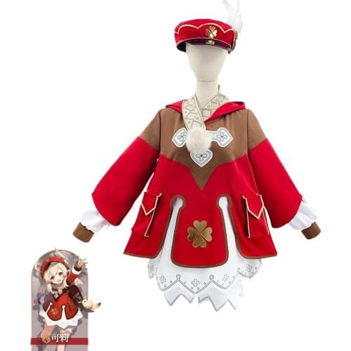 Game Genshin Impact Spark Knight KLEE Cosplay Costume Women Fancy Dress Top Pants Halloween Carnival Uniforms Custom Made