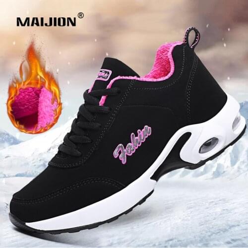 Women Chunky Sneakers Air Cushion Female Running Shoes Plush Warm Walking Jogging Outdoor Sport Casual Comfortable