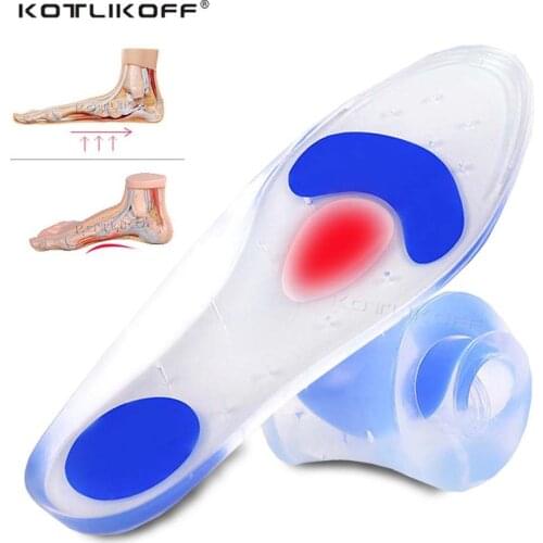 Unisex Medical Silicone Gel Insoles Treatment Heel Pain Relief Arch Support Orthotic Insole Plantar Fasciitis Heel Spur Insert