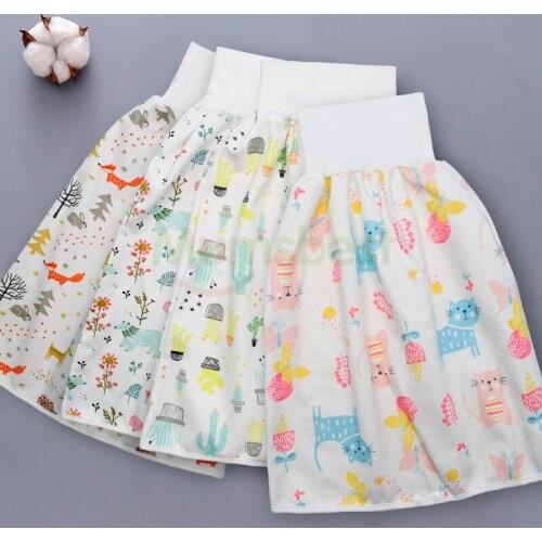 Reusable Baby Diaper Skirt Waterproof Training Pants Washable Babies Nappy Night Sleeping Diapers Skirts Infant Bed Clothes