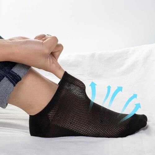 5 Pairs 2 style Invisible Ankle Boat Socks Solid Mesh Womens Short Breathable Comfortable Soft Cotton Unisex Sox White Black