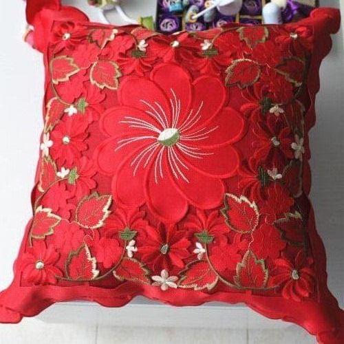 ONEICE Red Wedding Hi Cushion Cover Pillowcases Embroidery Fabric Decoration Trade Promotion Contain Core Pastoral Continental