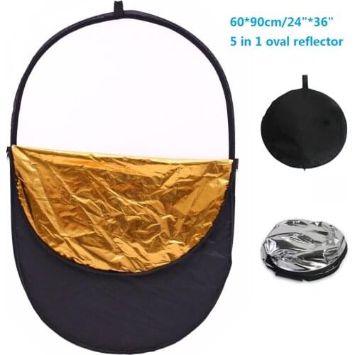 Lightdow 60*90cm /24*36 inch FoldableLightdow 5 in 1 Reflector Multi Disc Reflector Portable Oval Light Diffuser Photography