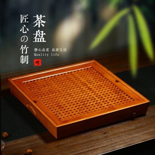 True art bamboo tea tray home tea sets tea tea tray square drawer sea water drainage type tea tea tray
