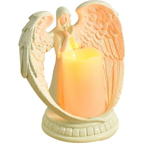 Synthetic Resin Angel Candle Holder Stylish White Angel Statues Home Decoration Accessories velas Candle Holders