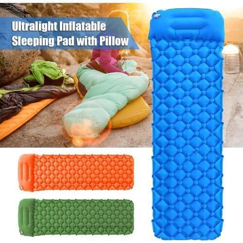 TOMSHOO Ultralight Beach Mat Inflatable Mattress Outdoor Camping Sleeping Pad with Pillow Hiking Backpacking Sleeping Pad Mat