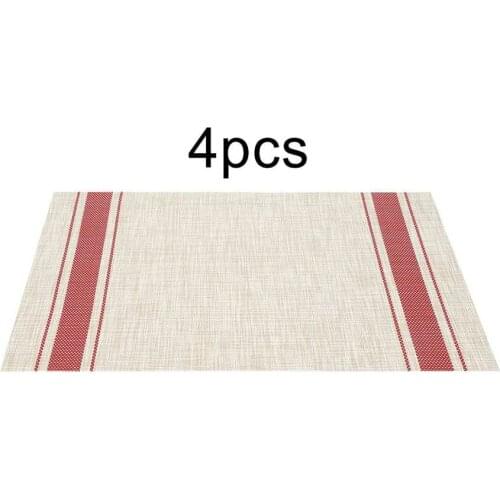 Heat Resistant Mat 4PCS 30*45cm Stylish PVC Striped Heat Resistant Mat Tablecloth Pot farmhouse coasters Striped Tablecloth