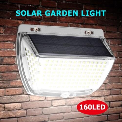 Solar Wall Light Outdoor Waterproof 160LED Sensor Light Induction Lamp Control Wall Lamp for Street Courtyard