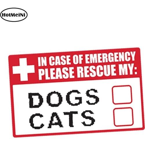 HotMeiNi 13cm x 8.3cm Car Styling Emergency Pet Rescue DOG CAT Vinyl Decal Sticker First Responder FIRE Safety Car Sticker