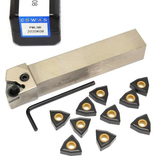 1PC PWLNR PWLNL 2020K08 2525M08 External Turning Tool Holder +10PCS WNMG080408 Carbide Inserts CNC Lathe Tools Set For Cast Iron