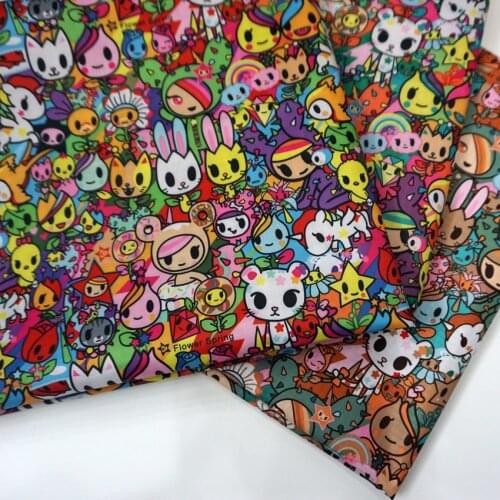 145*90cm Japanese cartoon waterproof Oxford cloth for patchwork PVC DIY Sewing Tablecloth bag raincoat