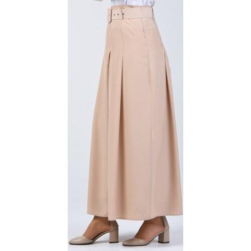 Sefamerve Viscose Trouser Skirt 6436-07 Beige 6436-07