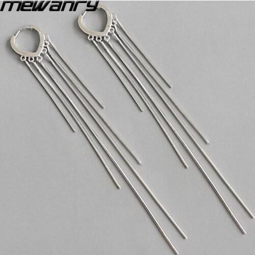 Mewanry Prevent Allergy 925 Sterling Silver Drop Earrings Trend Elegant Creative Tassel Jewelry Party Birthday Gifts for Women