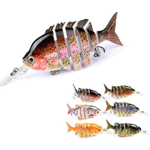 1pcs/ fishing Multi-section Swim Minnow hard bait10cm/13g Artificial fish lure 3D eyes Crankbait wobbler jig Fishing tackle lure