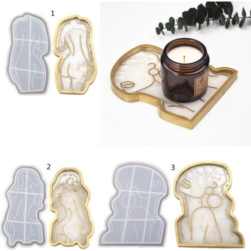 1Pc Plate Mirror Tray Silicone Mold Beauty Tray Mold Serving Board Silicone Mold for Epoxy Resin Casting