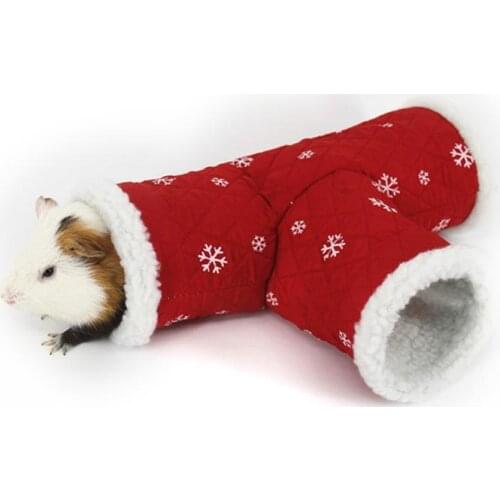 1pc Hamster Tunnel Nest T Shape Fun Novelty Hamster Tunnel Bed Guinea Pig Tunnel Toy Small Pet Supplies