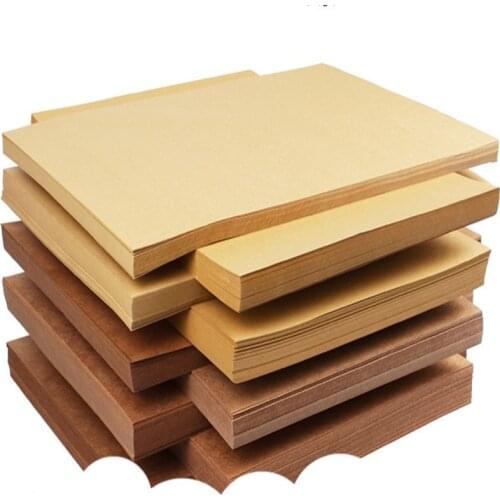 10 Pcs High Quality A4 Brown Raw Wood Pulp Kraft Paper DIY Cover Handmade Origami Cardboard Printing Gifts Packaging Decor Paper