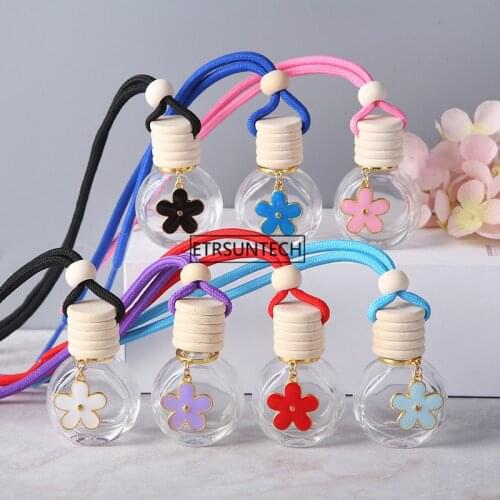 100pcs Car Hanging Perfume Bottle For Essential Oils Diffuser Fragrance Car-styling Empty Glass Bottle F3869