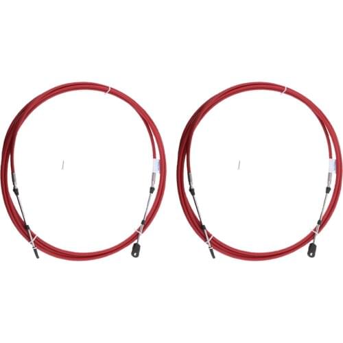 2Pcs 16Ft Throttle Shift Control Cable for Yamaha Outboard Boat Motor Red