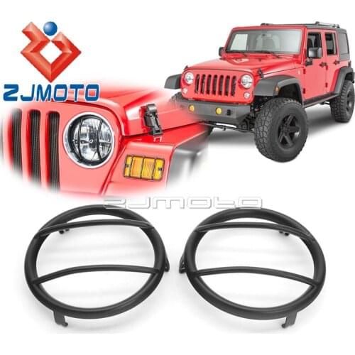 2 PCS Black Front Turn Signal Fog Light Guard Covers For Jeep Wrangler JK Unlimited 2007-2017 Protective Shell