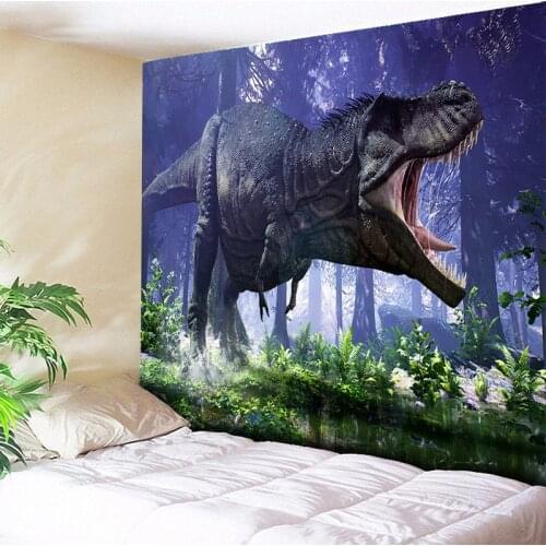 Horror Forest Monster Beast Dinosaur 3D Tapestry Wall Hanging Childrens Bedroom Bedside Big Hippie Wall Carpet Couch Blanket