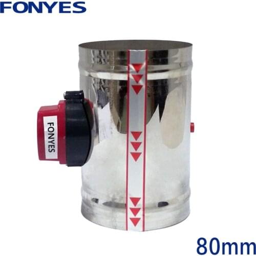 80mm stainless steel air damper valve HVAC electric duct motorized valve 3 inch ventilation duct check valve 220V 24V 12V