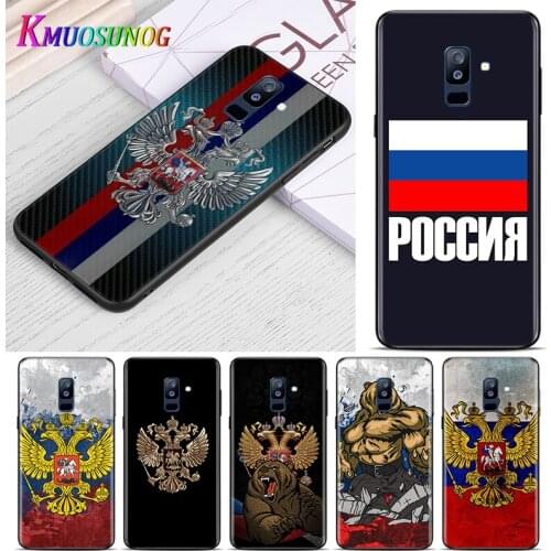 Russia Flag For Samsung Galaxy A9 A8 Star A8S A7 A6 A6S A5 A3 Plus 2018 2017 2016 A750 Black Phone Case