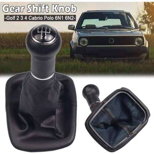 For Volkswagen VW Golf 2 3 4 Cabrio Polo 6N1 6N2 Passat 35i MT 5 Speed Car Gear Stick Shift Knob With Leather Boot