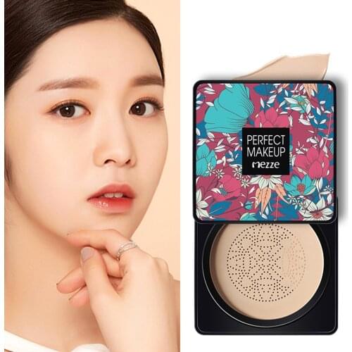 Mushroom Head Foundation Long Lasting Air Cushion BB Cream Moisturizing Concealer with Mushroom Makeup Sponge
